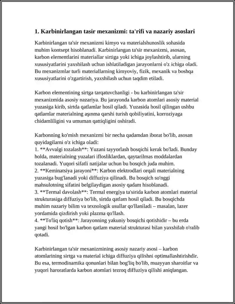 Karbinirlangan tasir mexanizmi qo‘lanilishi 3