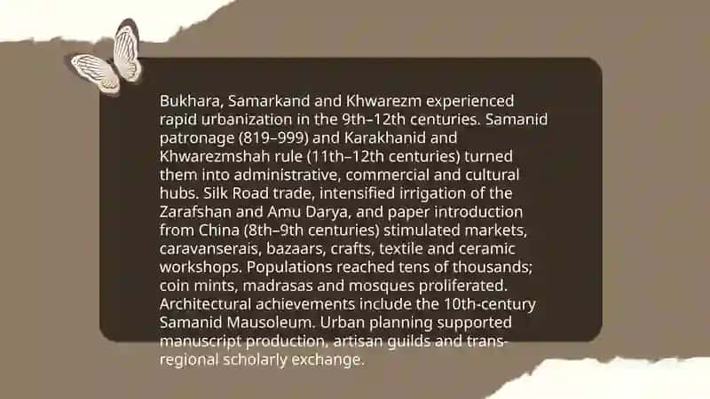 The renaissance in the life of the people of central Asia in 9-12 centuries period. The contribution of our ancestors to world civilization. 3