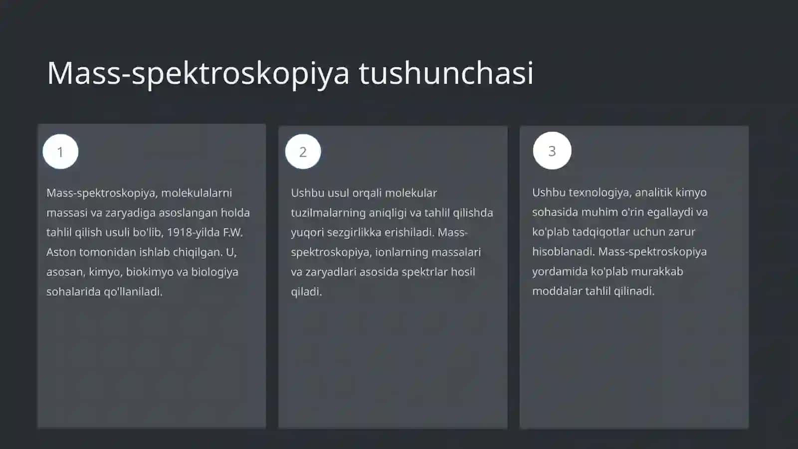 Mass-spektroskopiya asoslari, spektrlarni taxlil qilish uslublari 3