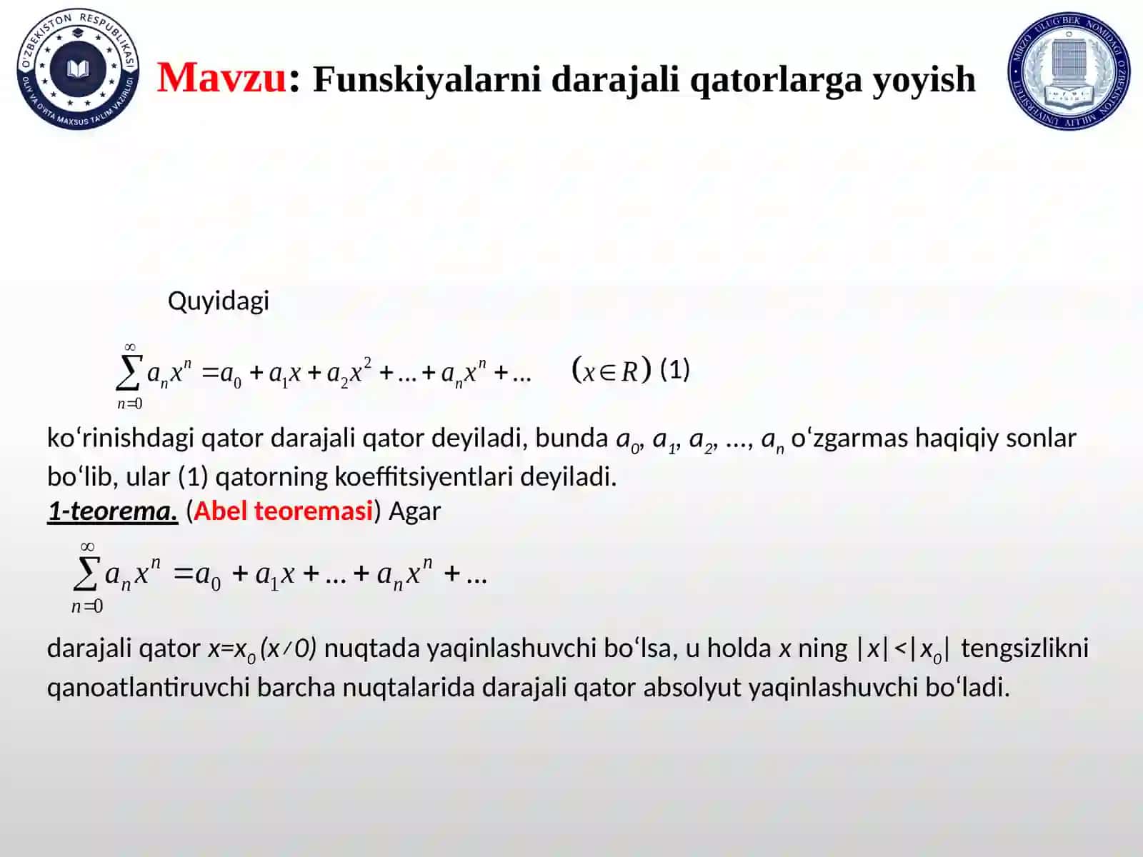 Funskiyalarnidarajaliqatorlargayoyish 3