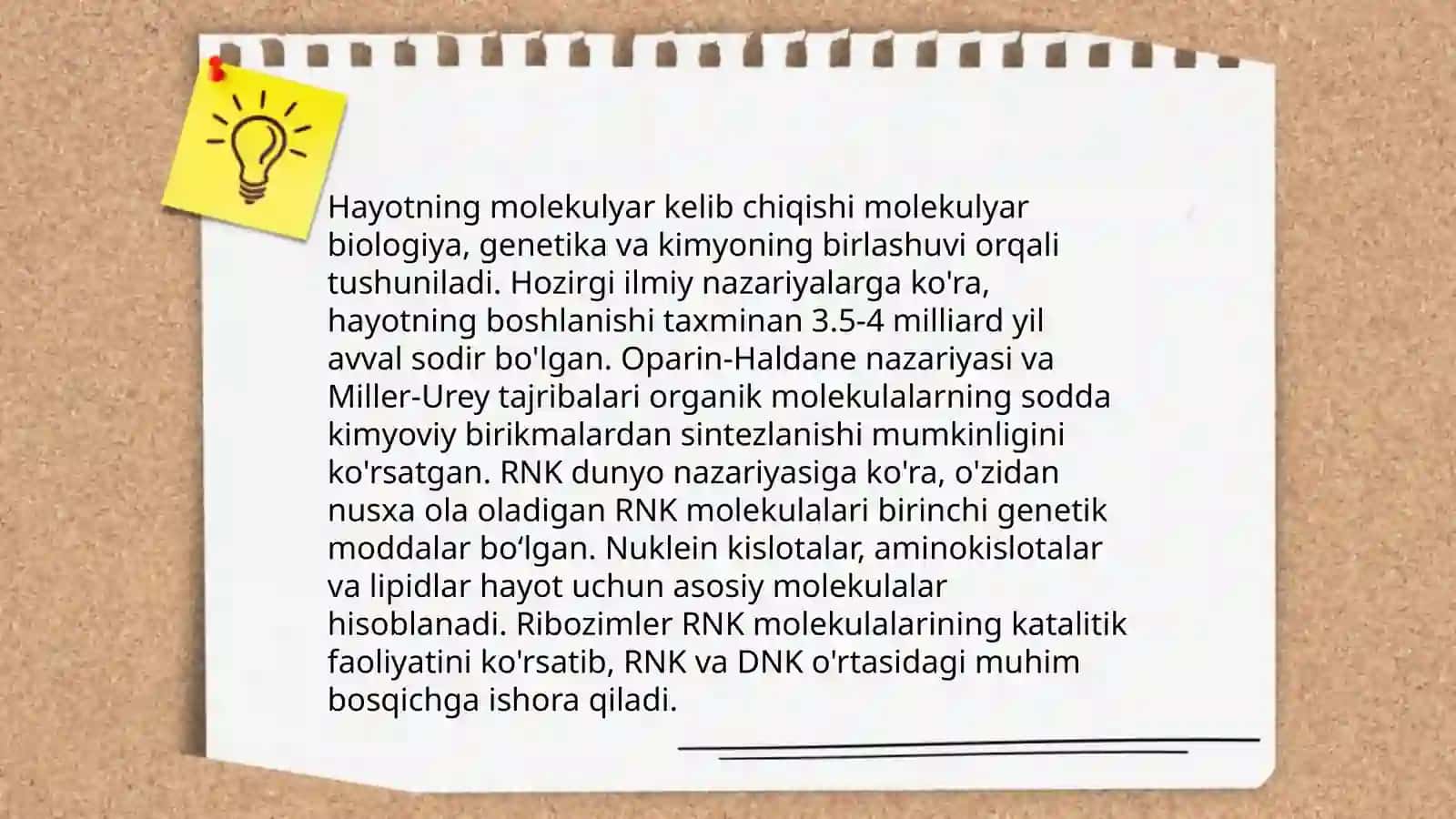 Hayotning molekulyar kelib chiqishi 3