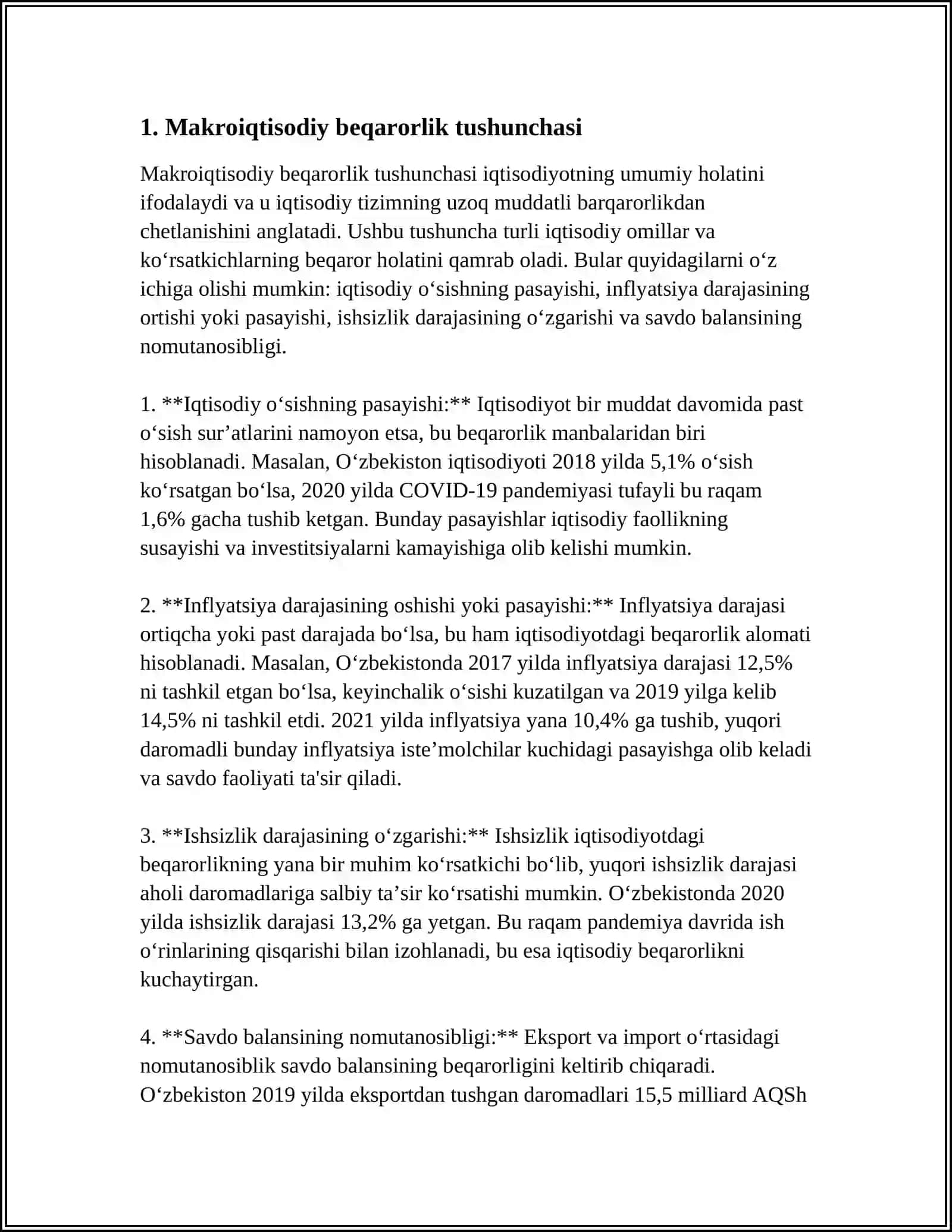 MAKRОIQTISОDIY BЕQARОRLIK: INQIRОZ, ISHSIZLIK VA INFLYATSIYA 3