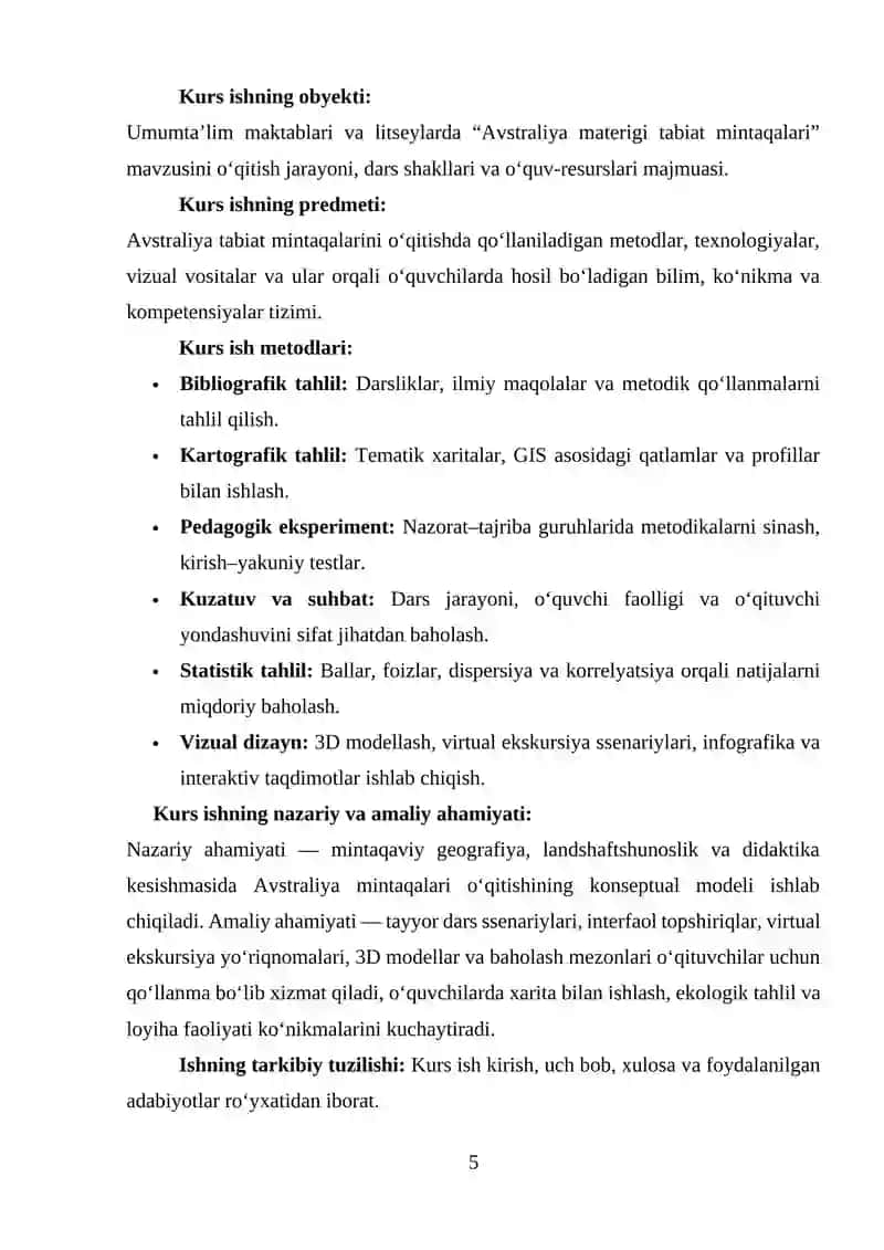 Avstraliya materigi tabiat mintaqalari mavzusini o‘qitish metodikasi 3