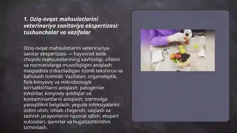Oziq-ovqat maxsulotlarini veterinariya sanitariya ekspertiza 3