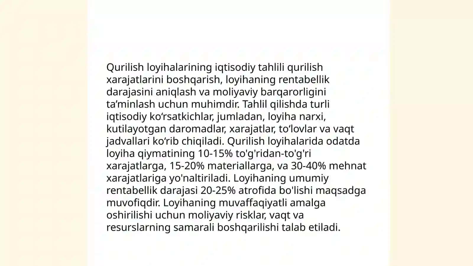 Rajabova Maftuna Qurilish iqtisodiyoti 3