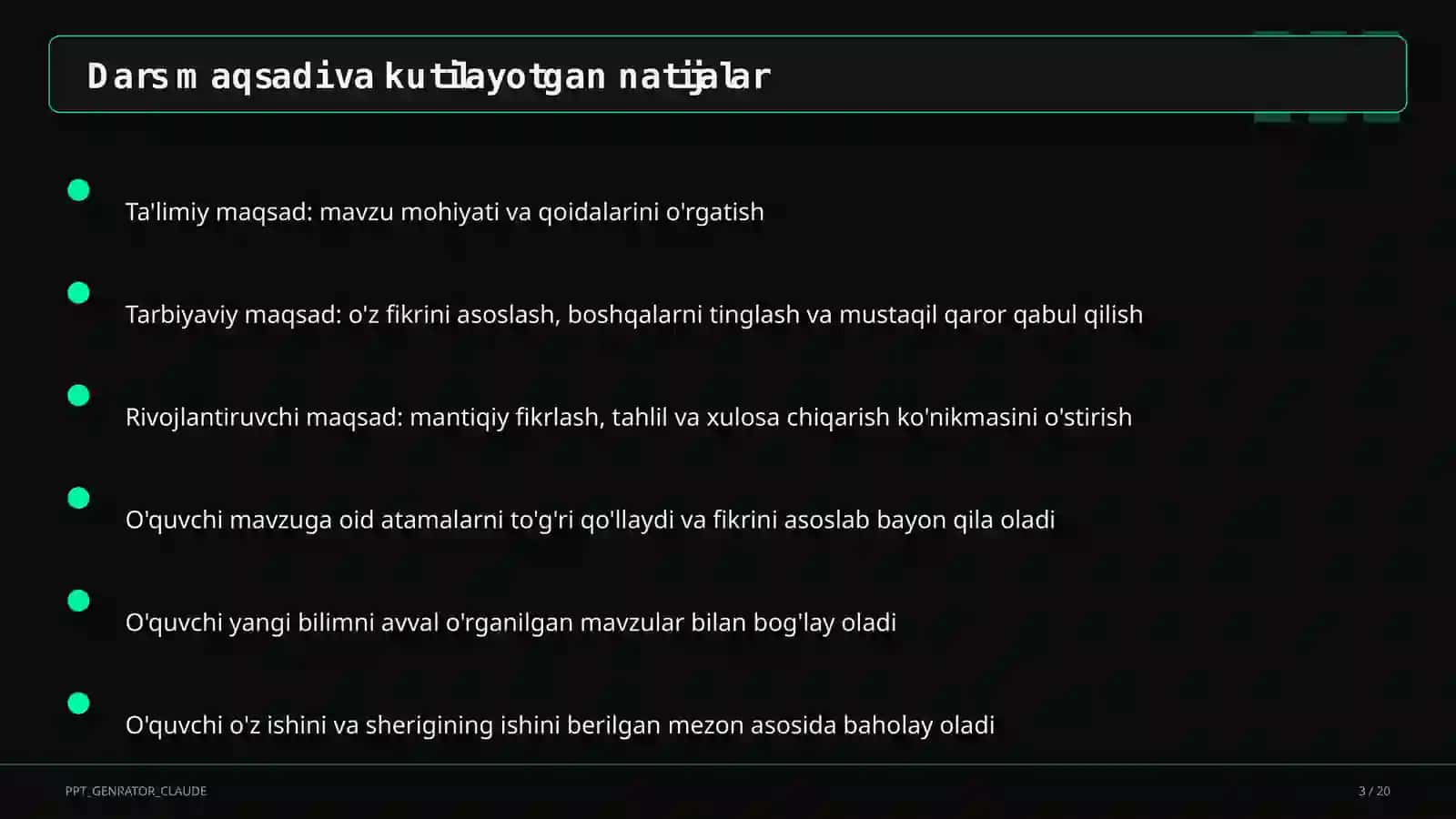 Yangi Milliy o'quv dasturi: asosiy o'zgarishlar 3