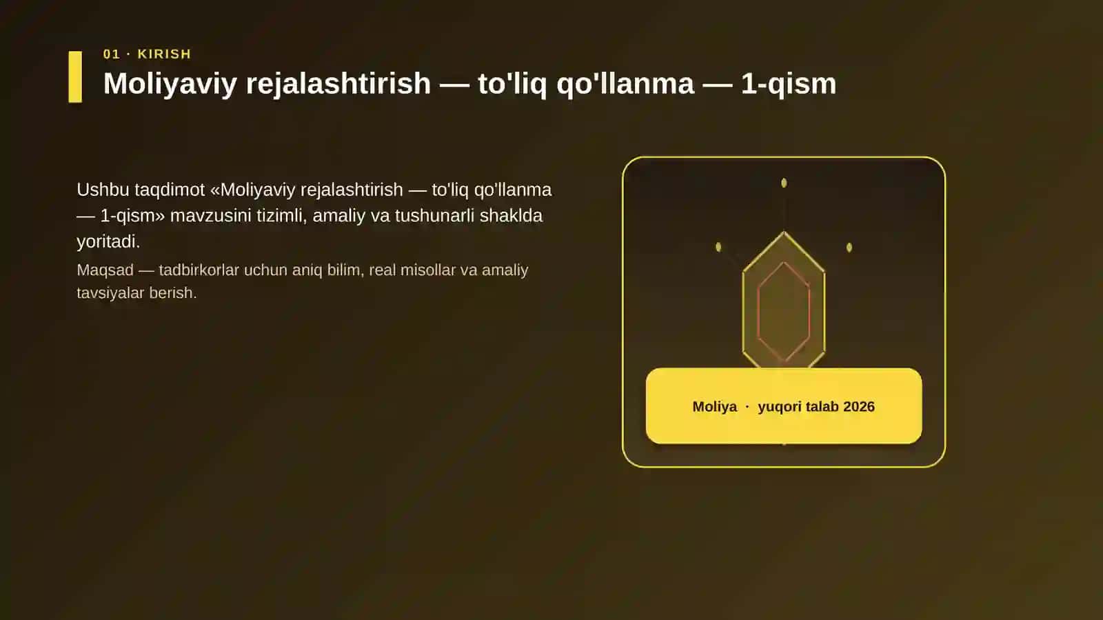 Moliyaviy rejalashtirish — to'liq qo'llanma — 1-qism 3