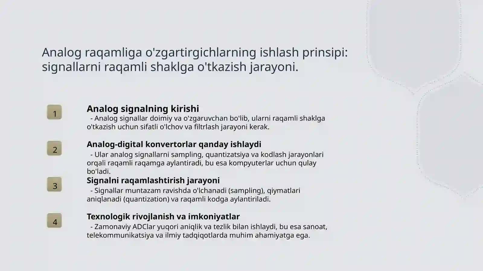 Analog raqamliga o`zgartirgich 3