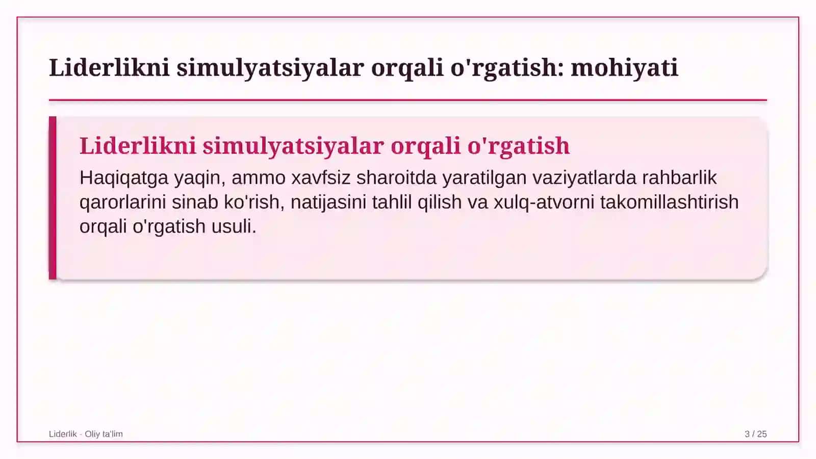 davlat korxonalarida liderlik ko'nikmalarini simulyatsiyalar orqali o'rgatish 7222 3