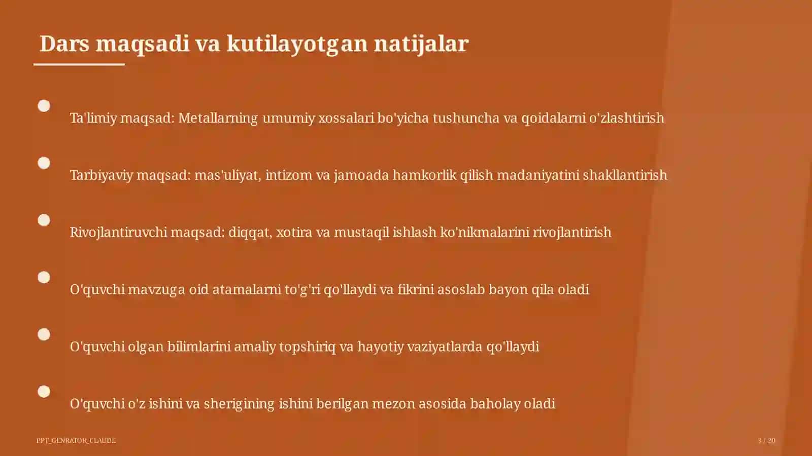 Metallarning umumiy xossalari (9-sinf) 3