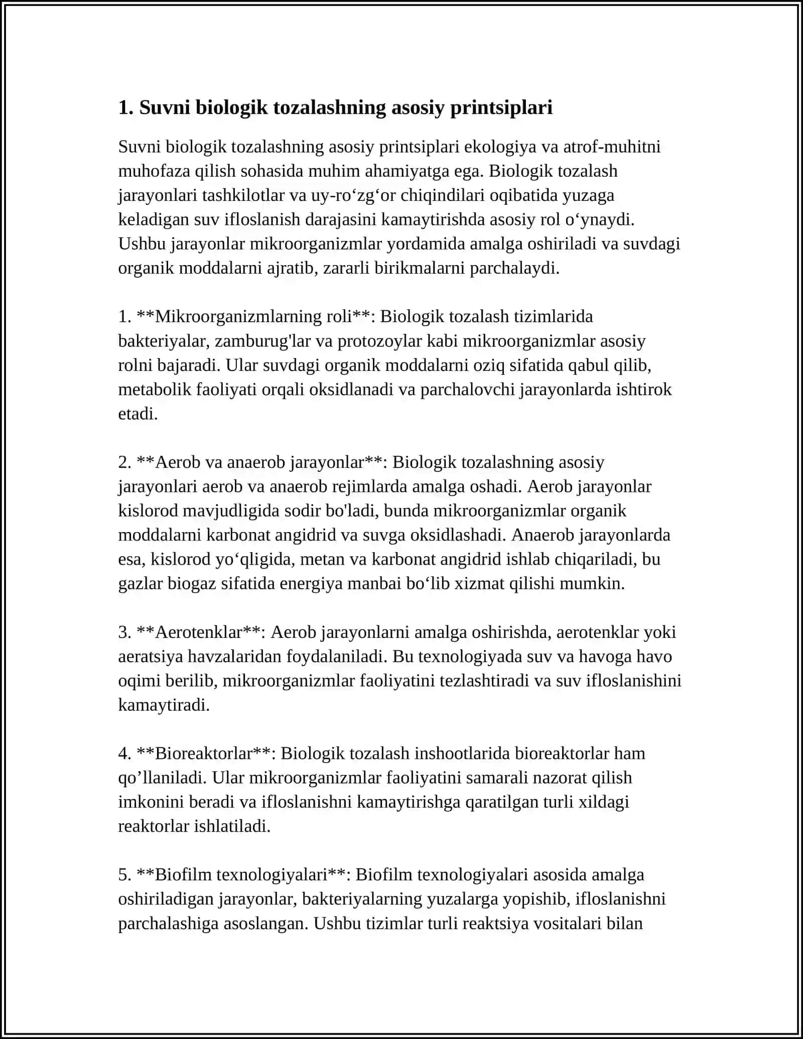 BIOTEXNOLOGIK USULLAR YORDAMIDA OQAVA SUVLARNI TOZALSH 3