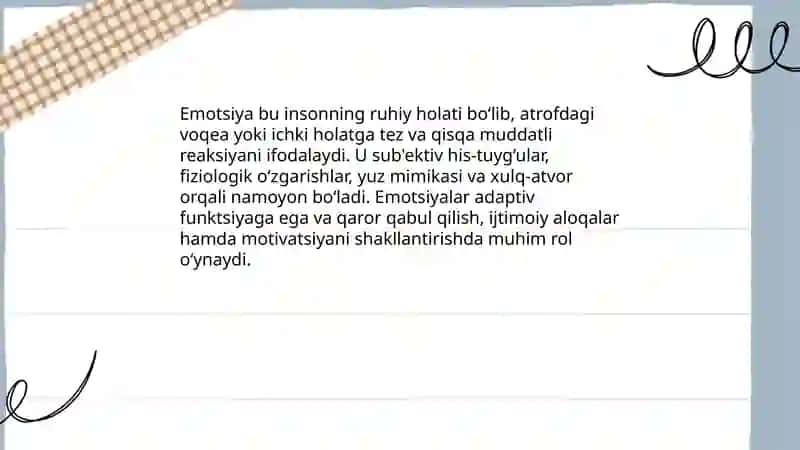 Emotsiya tuwunchasi va turlari 3