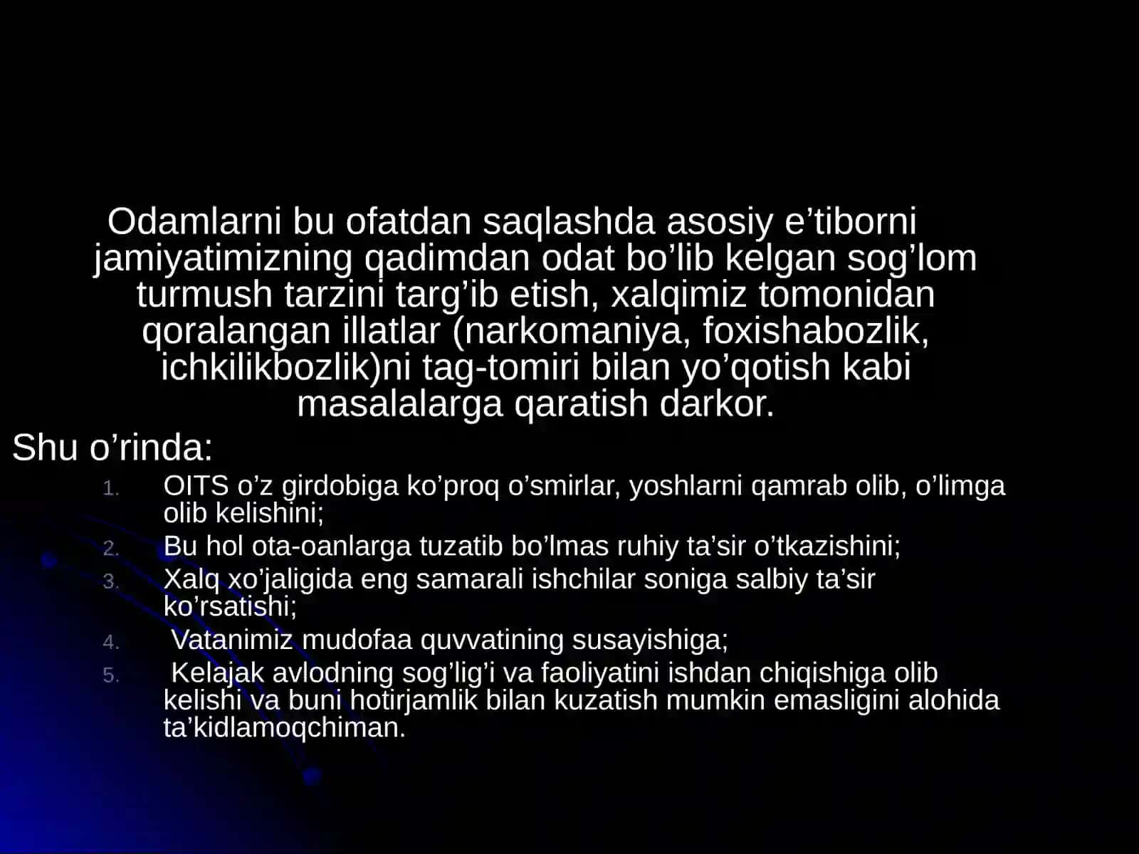 OITS – XXI asr vabosi.Yuqishida'vomuolajalari 3