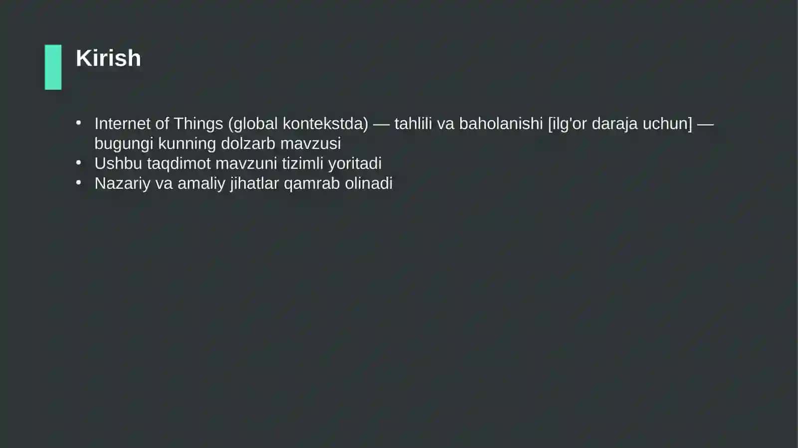 Internet of Things (global kontekstda) — tahlili va baholanishi [ilg'or daraja uchun] 3