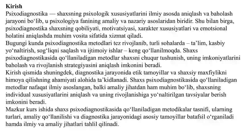 Shaxs psixodiagnostikasida qo’llaniladigan metodikalar tasnifi. 3