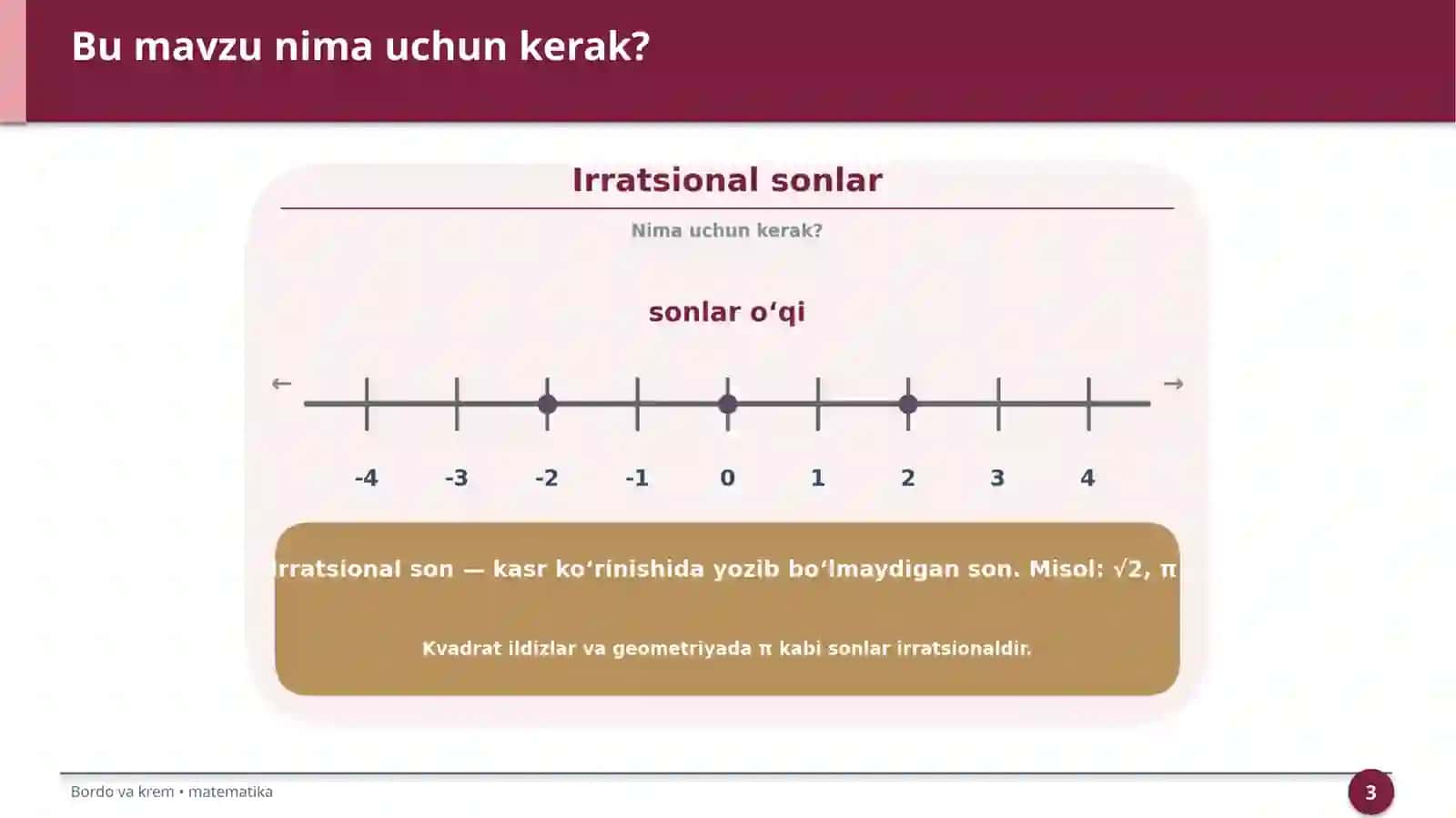 Irratsional sonlar 3
