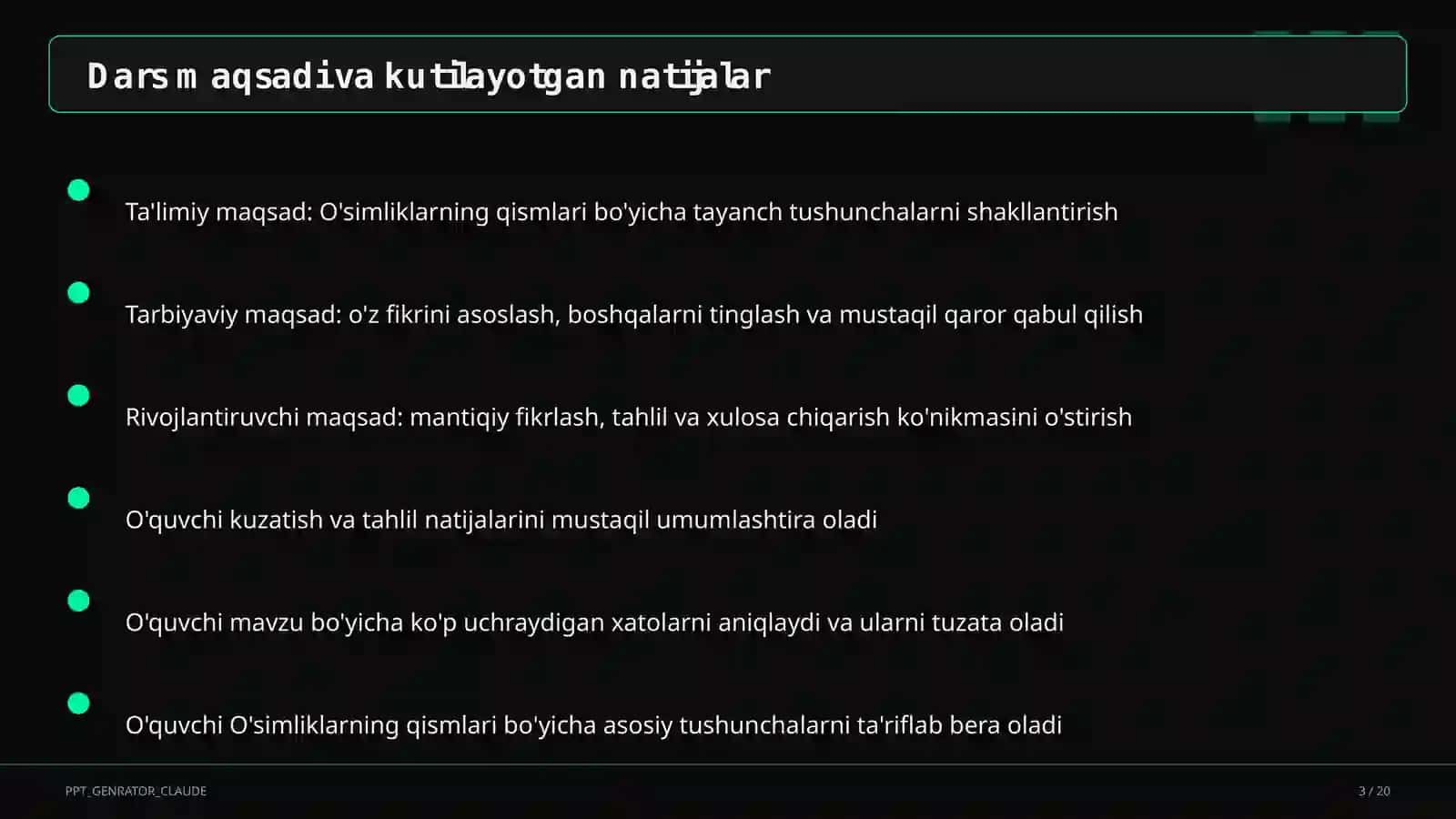 O'simliklarning qismlari (2-sinf) 3