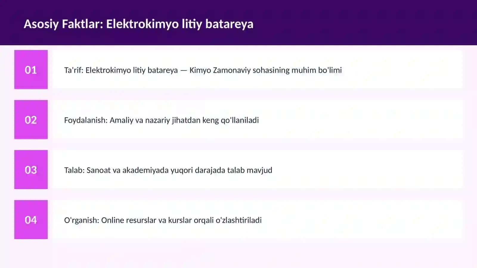 Elektrokimyo litiy batareya 3
