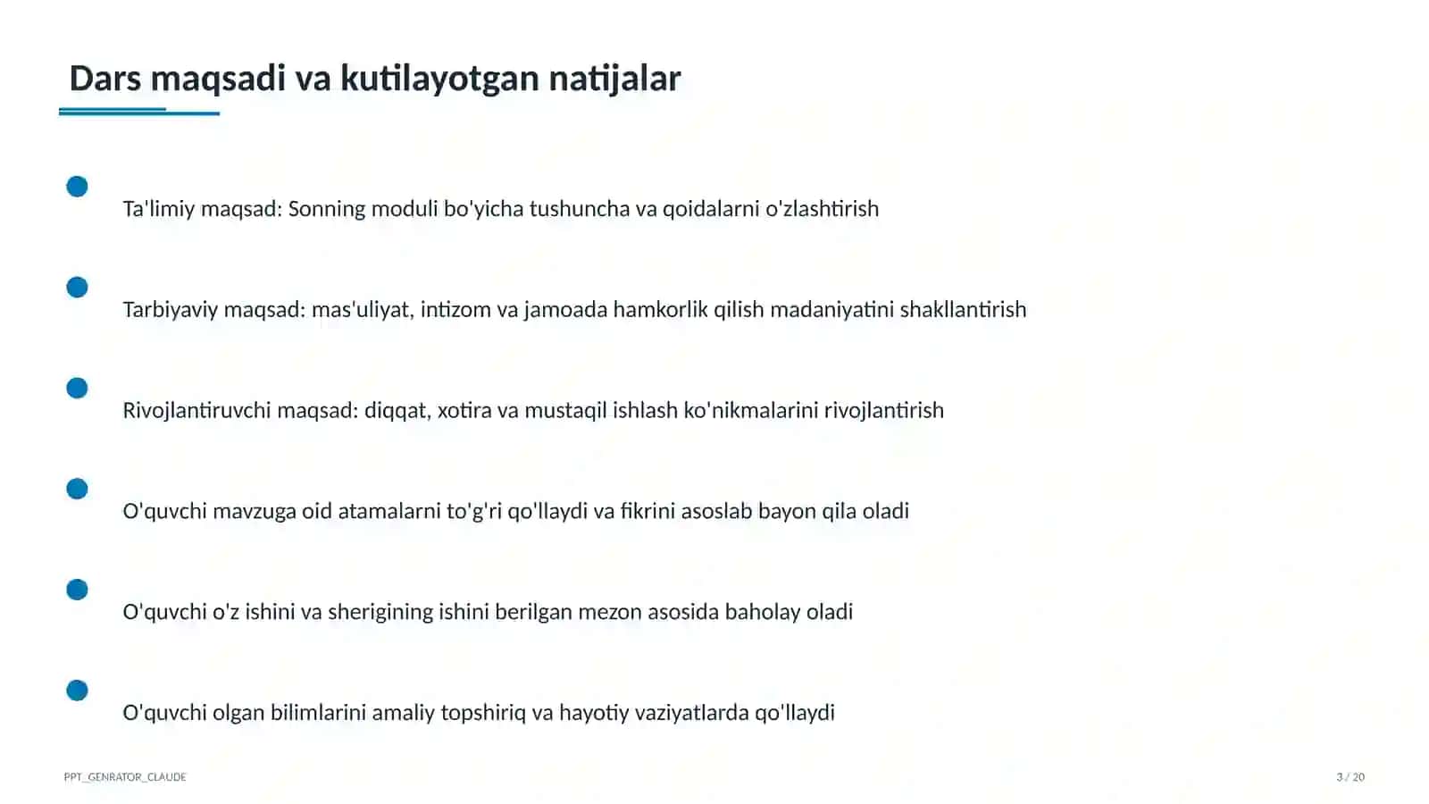 Sonning moduli (6-sinf) 3