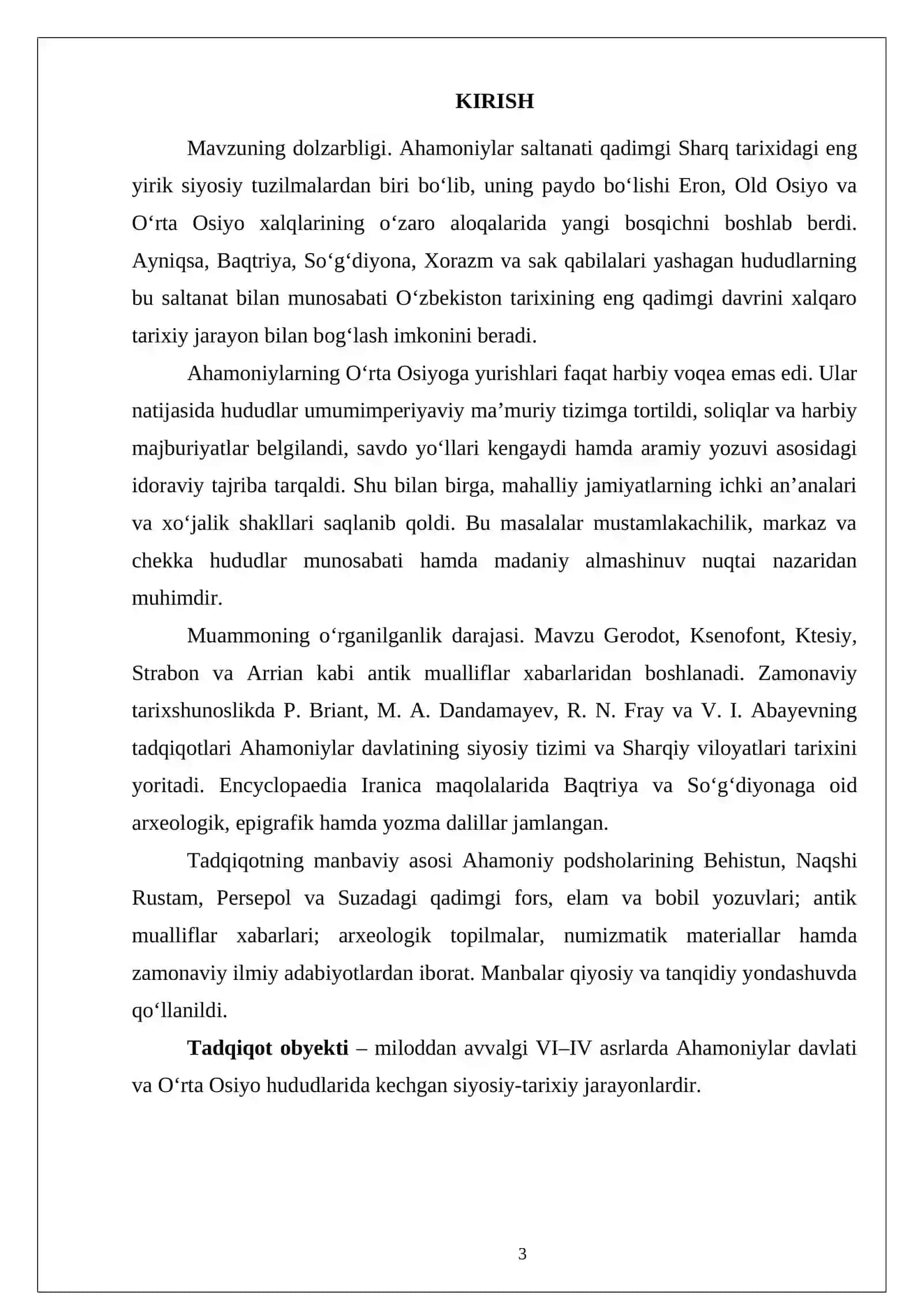 Ahamoniylar saltanatining tashkil topishi va O‘rta Osiyoning bosib olinishi 3