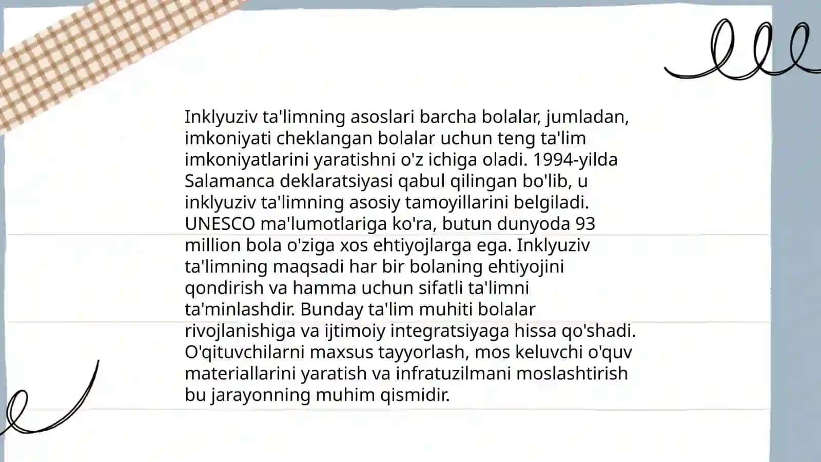 Inklyuziv sinflarda o'qitish metodlari 3