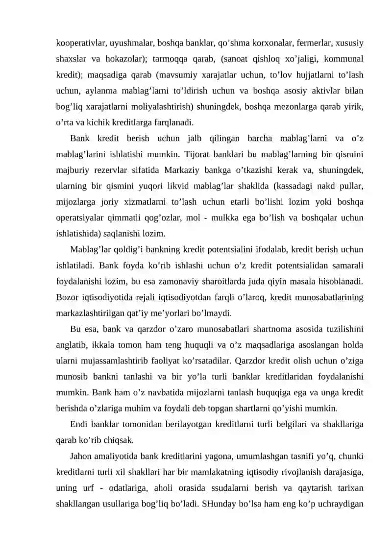 Tijоrat banklarining kreditlash usullari 3