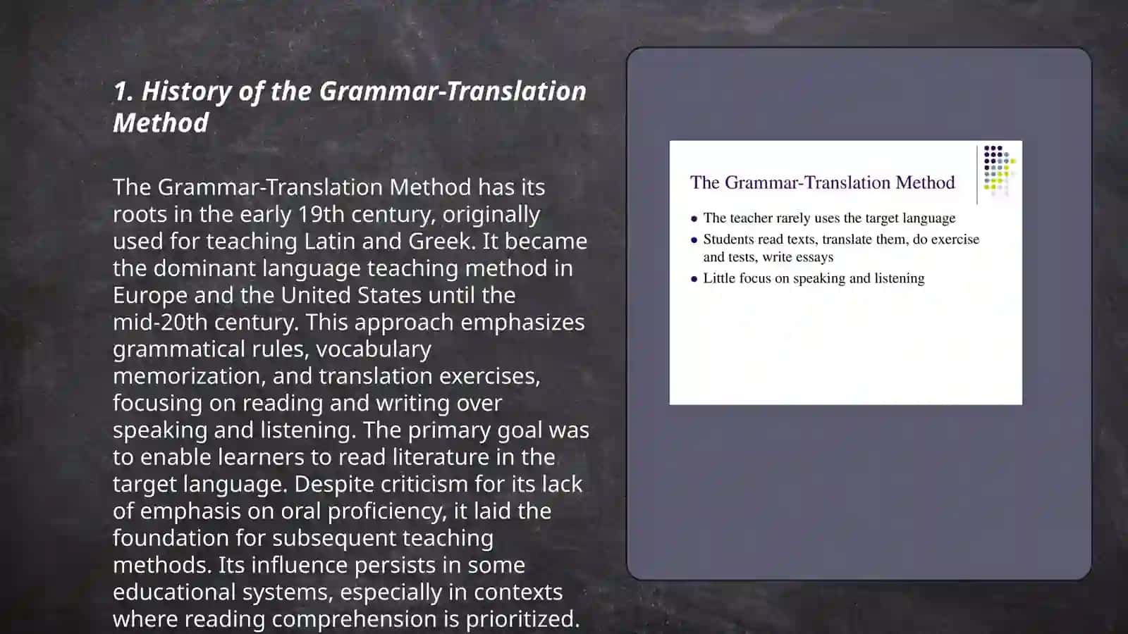 History of the Grammar-Translation Method 3