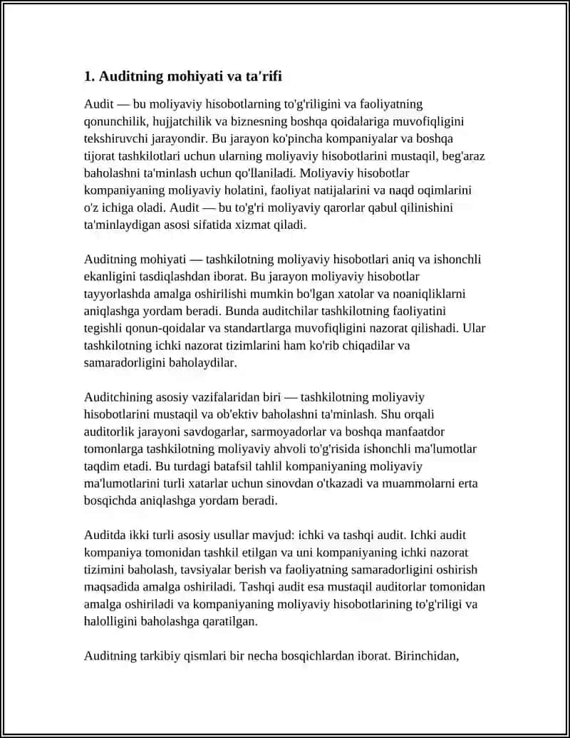 Auditning Mohiyati, Uning Maqsadi va Vazifalari 3