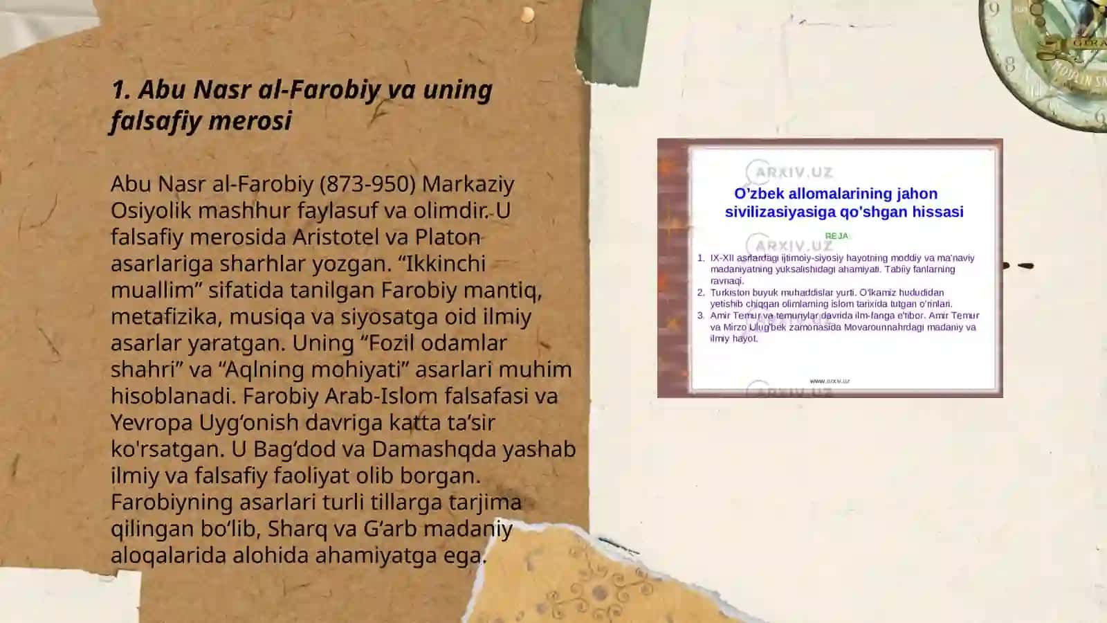 Yuksak ma'naviyatli yoshlarni tarbiyalashda Oʻrta Osiyo allomalari ilmiy merosining oʻrni (allomalarning ilmiy faoliyati misolida) 3