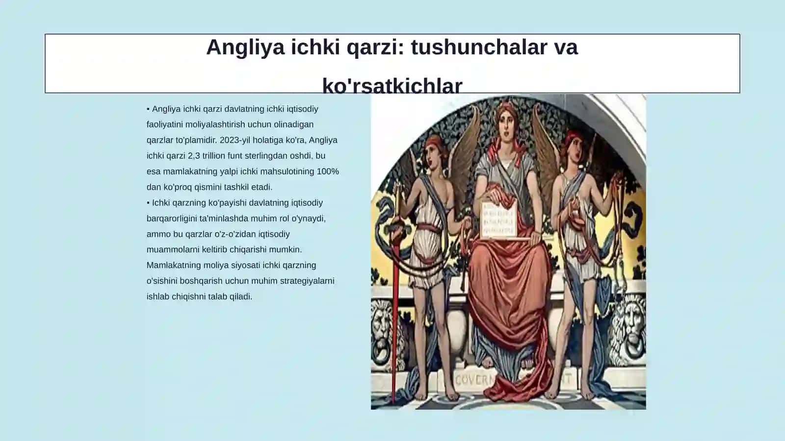 Angliya davlati yaimi ichki qarzi tashqi qarzi aholisi soni 3