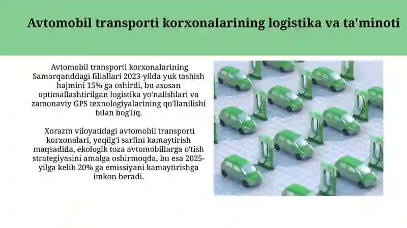 Avtomobil transporti korxonalarini boshqarishni hozirgi davrdagi holati va taraqqiyoti 3
