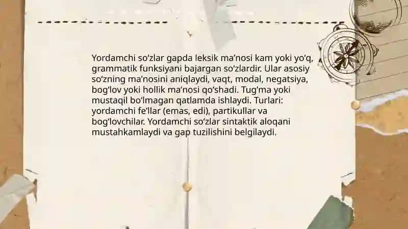 Yordamchi so'zlar 3