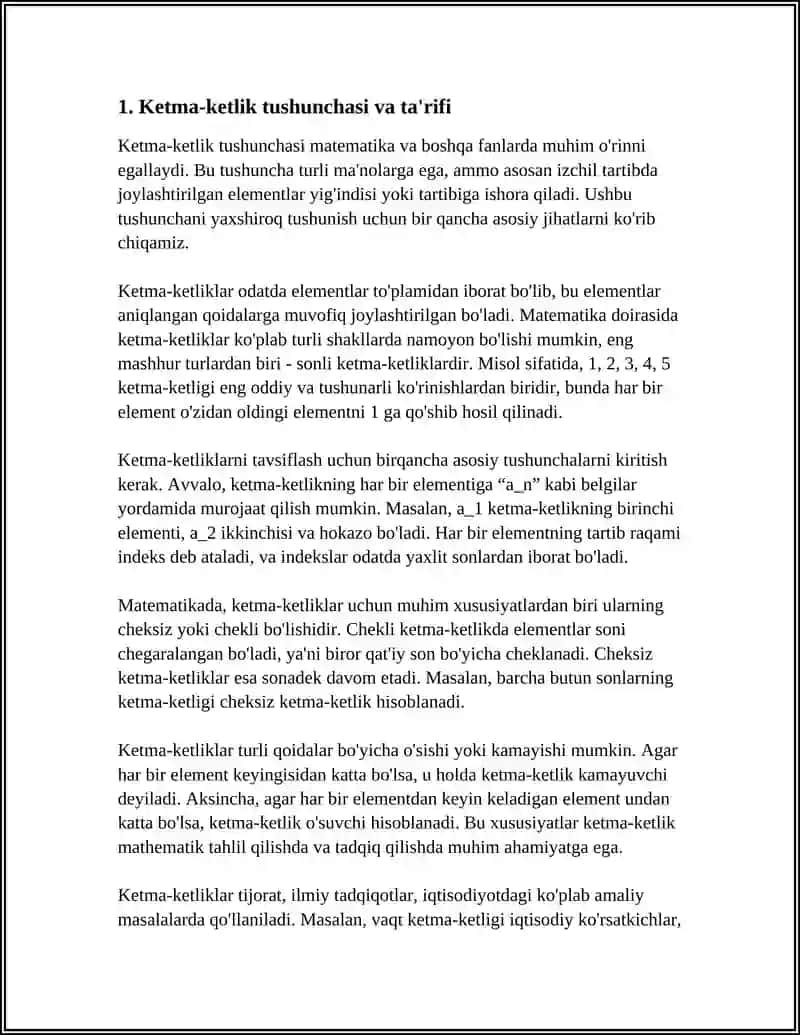 SONLAR KETMA - KETLIGI VA UNING LIMITI 3
