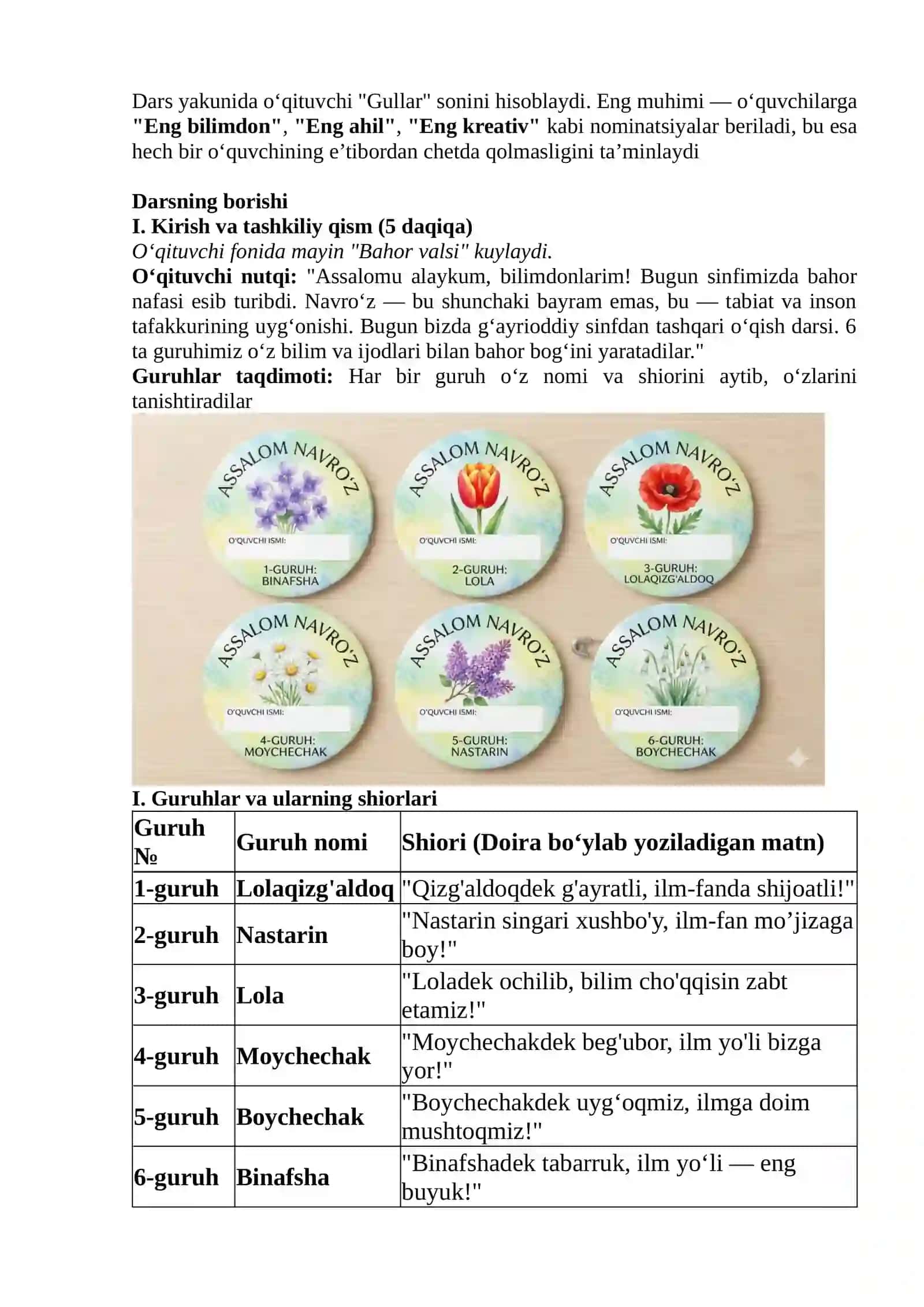 Amanturditeva Yulduzning 4-sinf Sinfdan tashqari o’qish darsidan 3