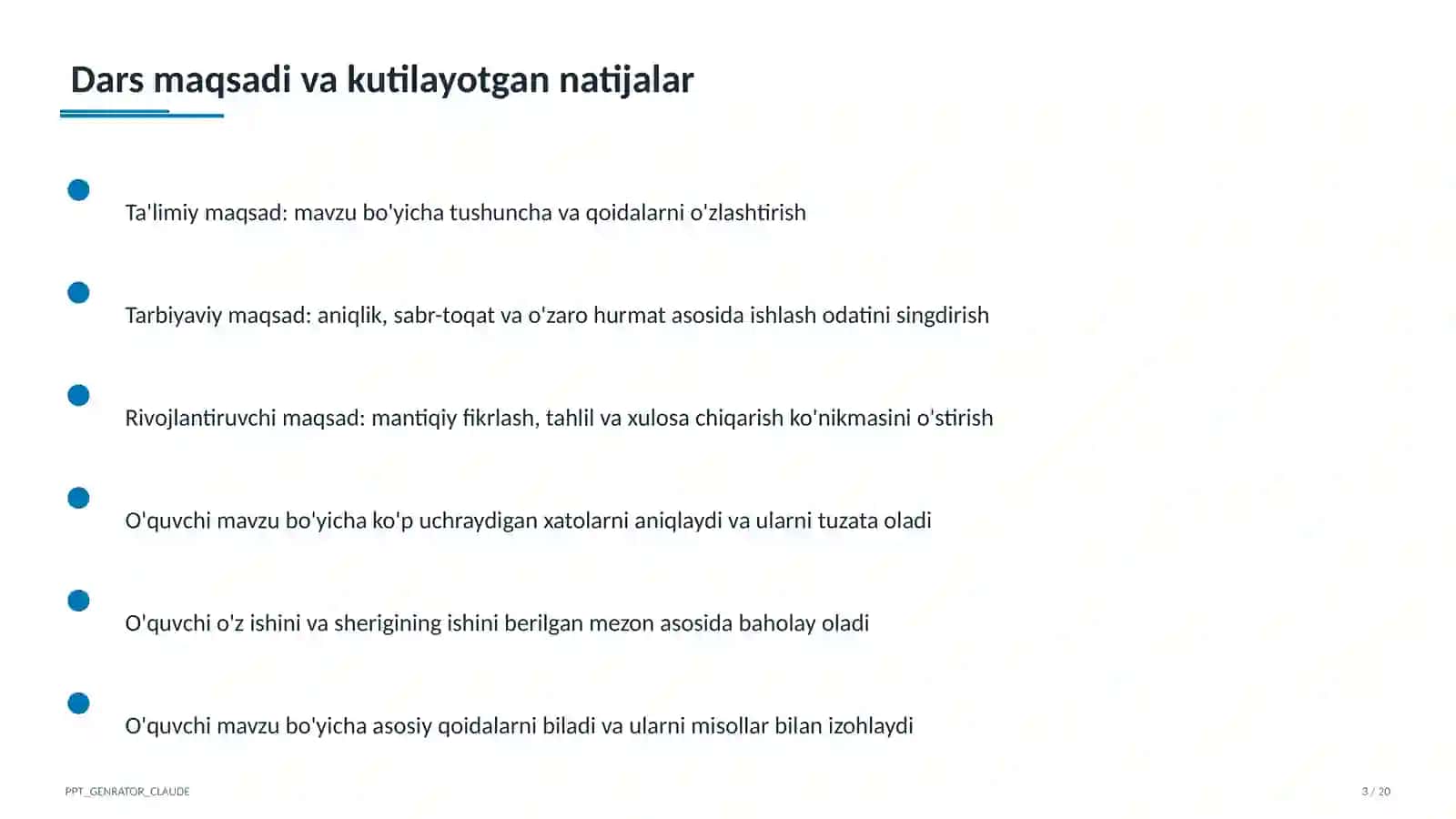 Boshlang'ich sinf: Ona tili va o'qish (1–4) — o'qituvchilar uchun 3