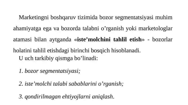 Bozor Segmentatsiyasi va Xaridorlarning Turlari 3