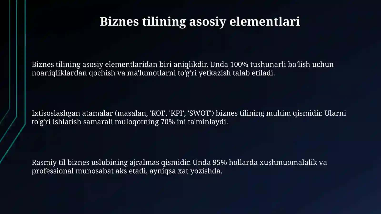 Ixtisoslashgan atamalar (ROI, KPI, SWOT) 3