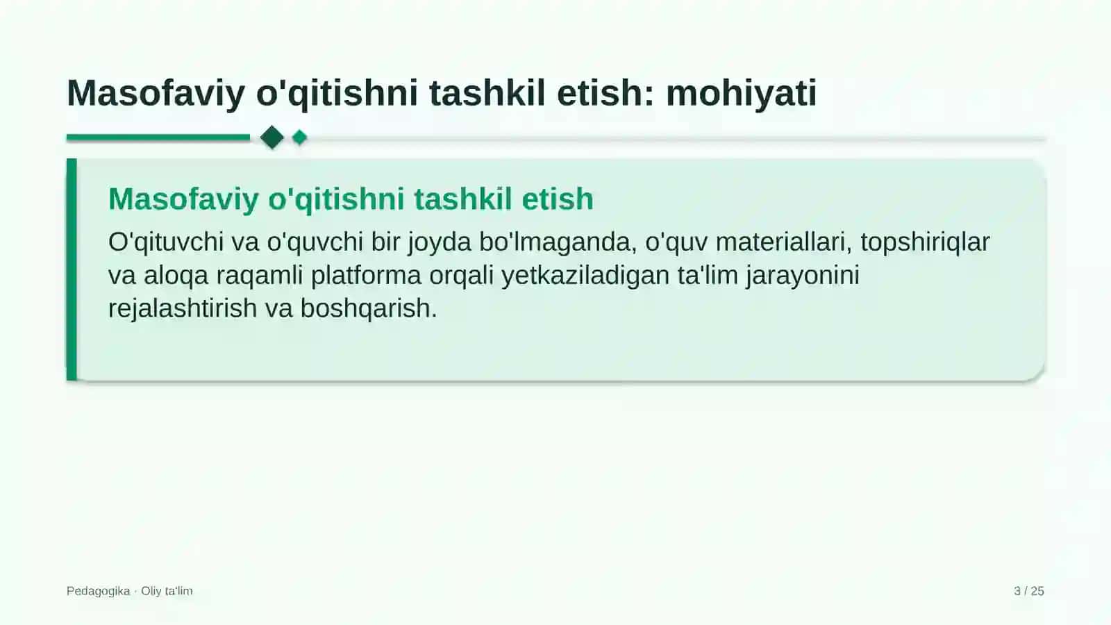 Buyum bozorlarida masofaviy o'qitishni tashkil etish 3