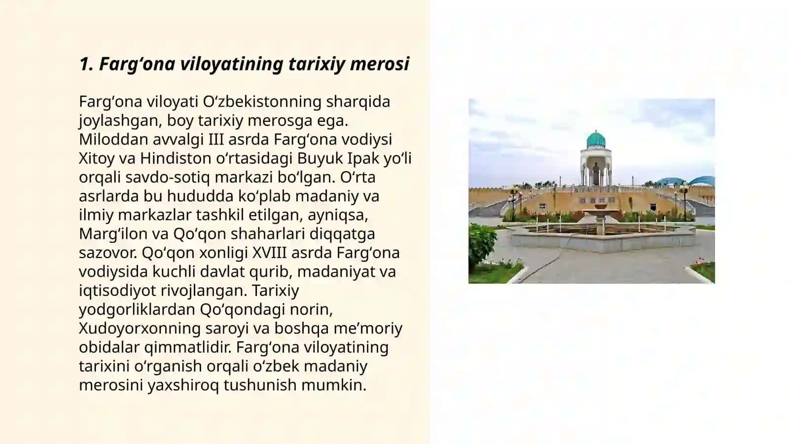 Fargʻona viloyatidagi tarixiy obidalar haqida taqdimot 3