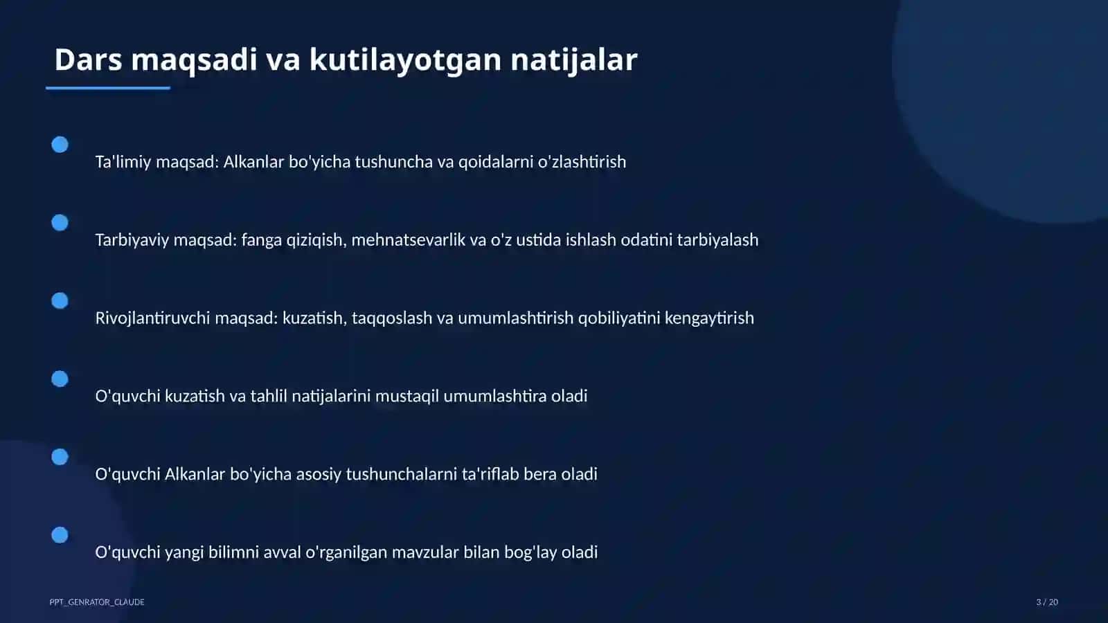 Alkanlar (10-sinf) 3