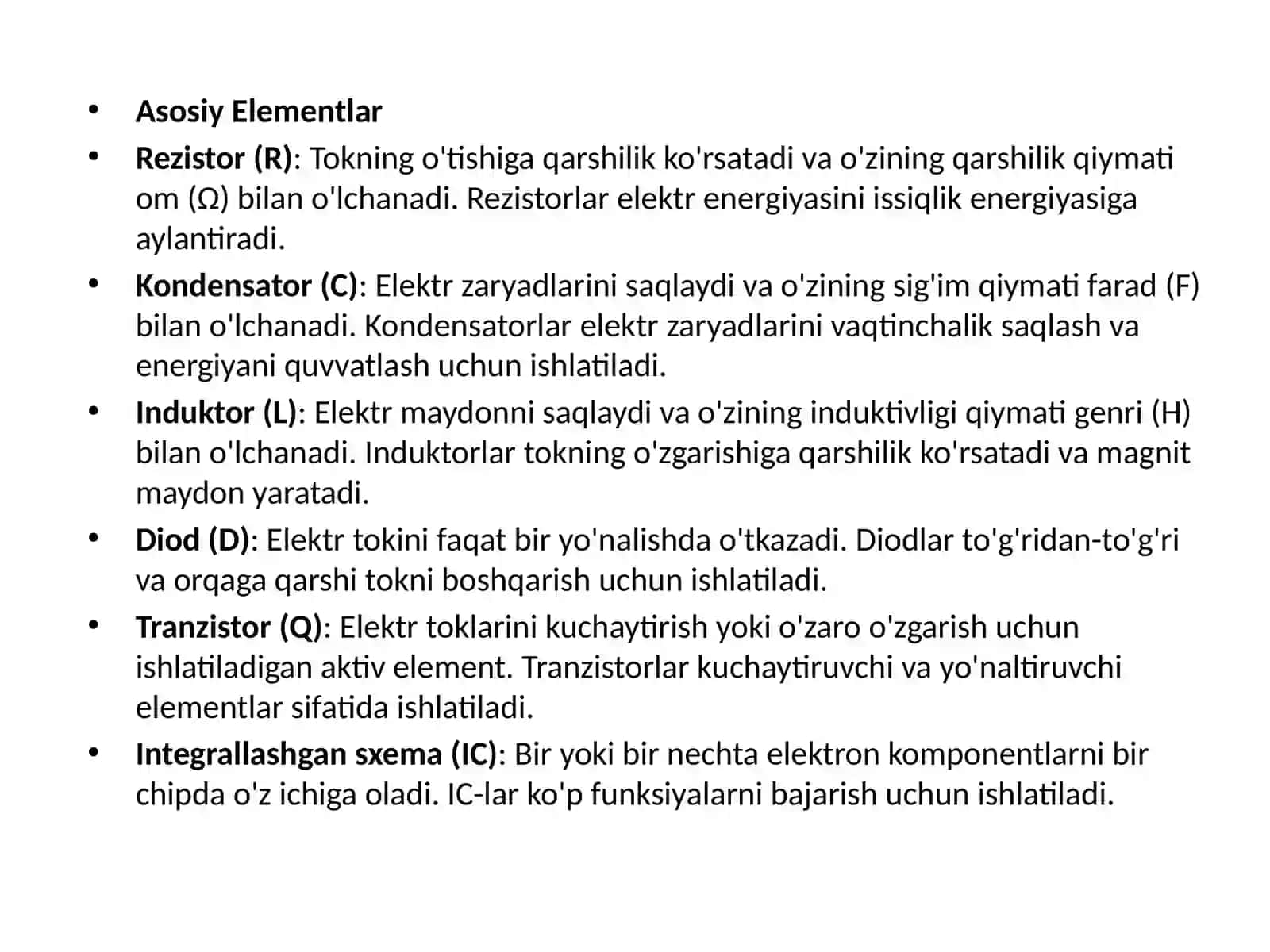 Elektronika va elektr texnologiyasi 3