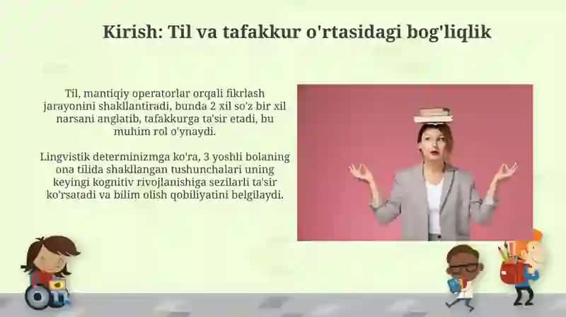 Psixik jatayonlarni shakllanishida tilning ahamiyati 3