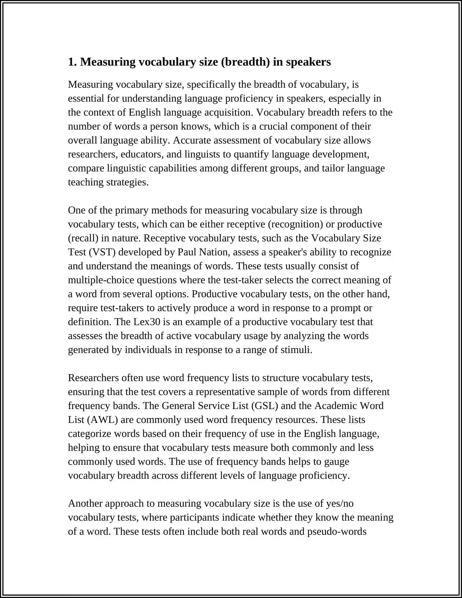 MUSTAQIL ISH Theme: QUALITATIVE AND QUANTITATIVE ASPECTS OF VOCABULARY 3