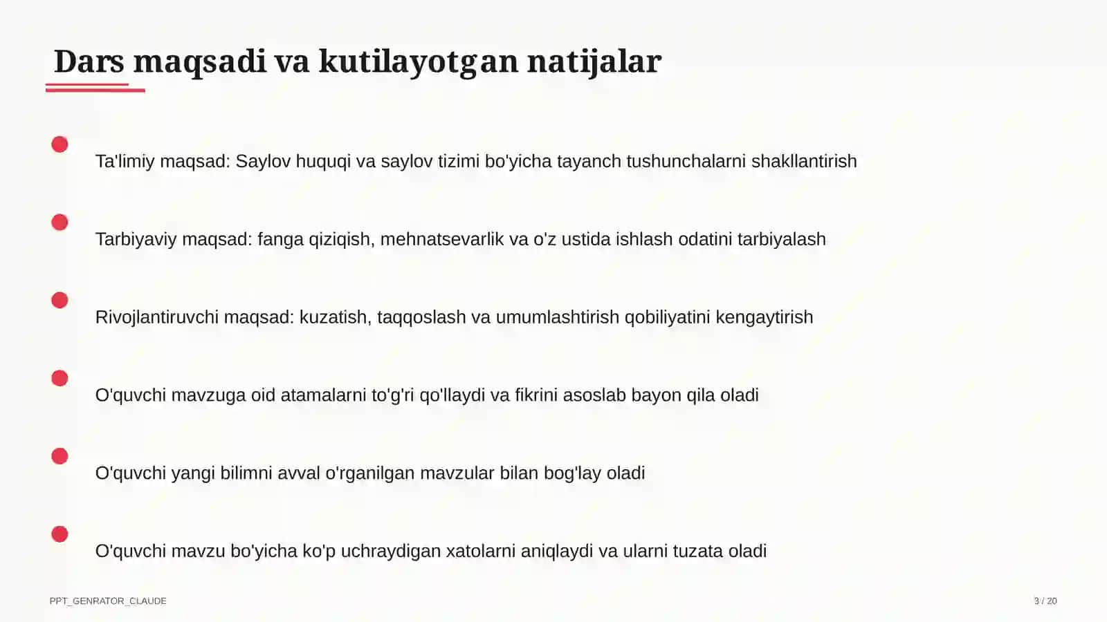 Saylov huquqi va saylov tizimi (10-sinf) 3