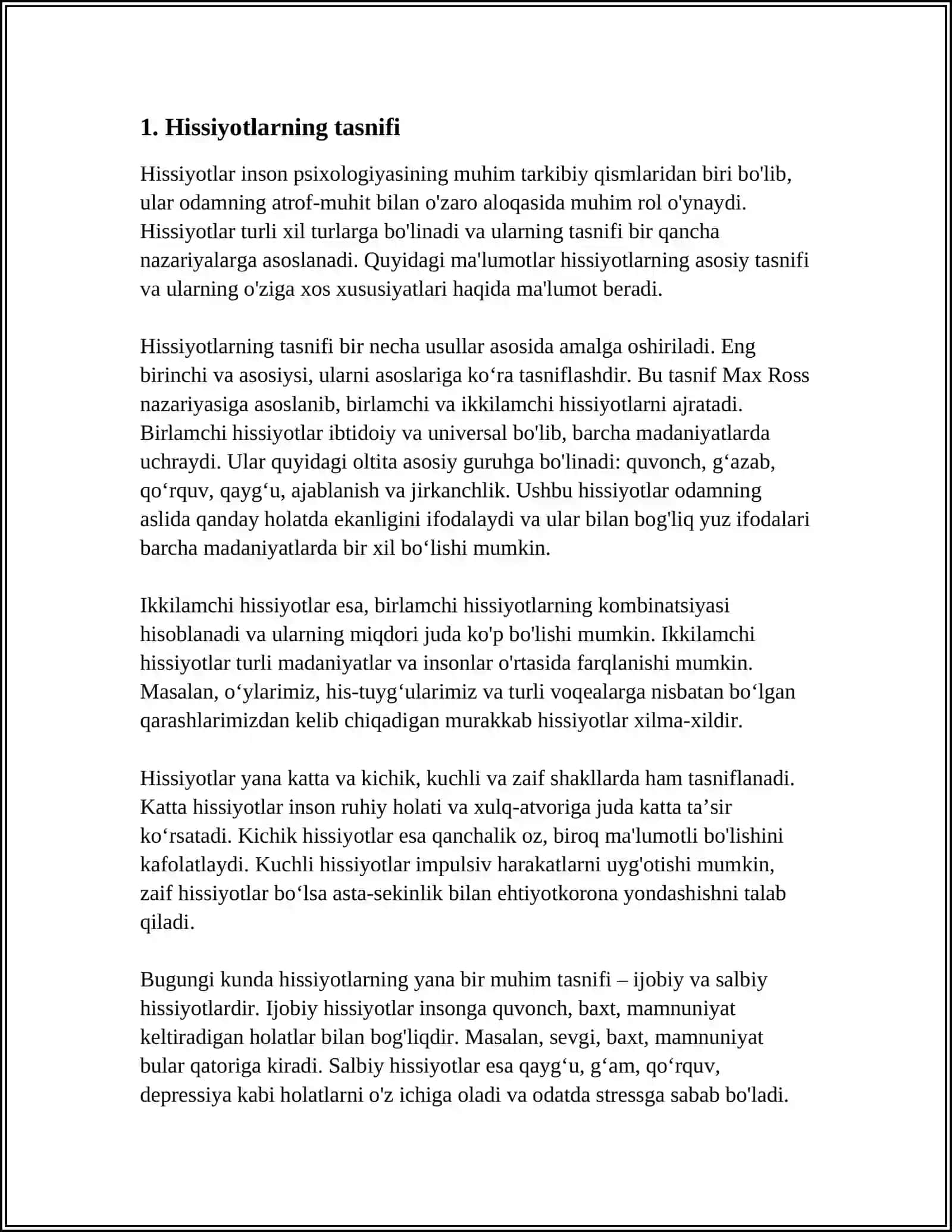 HISSIYOT VA UNING TURLARI 3