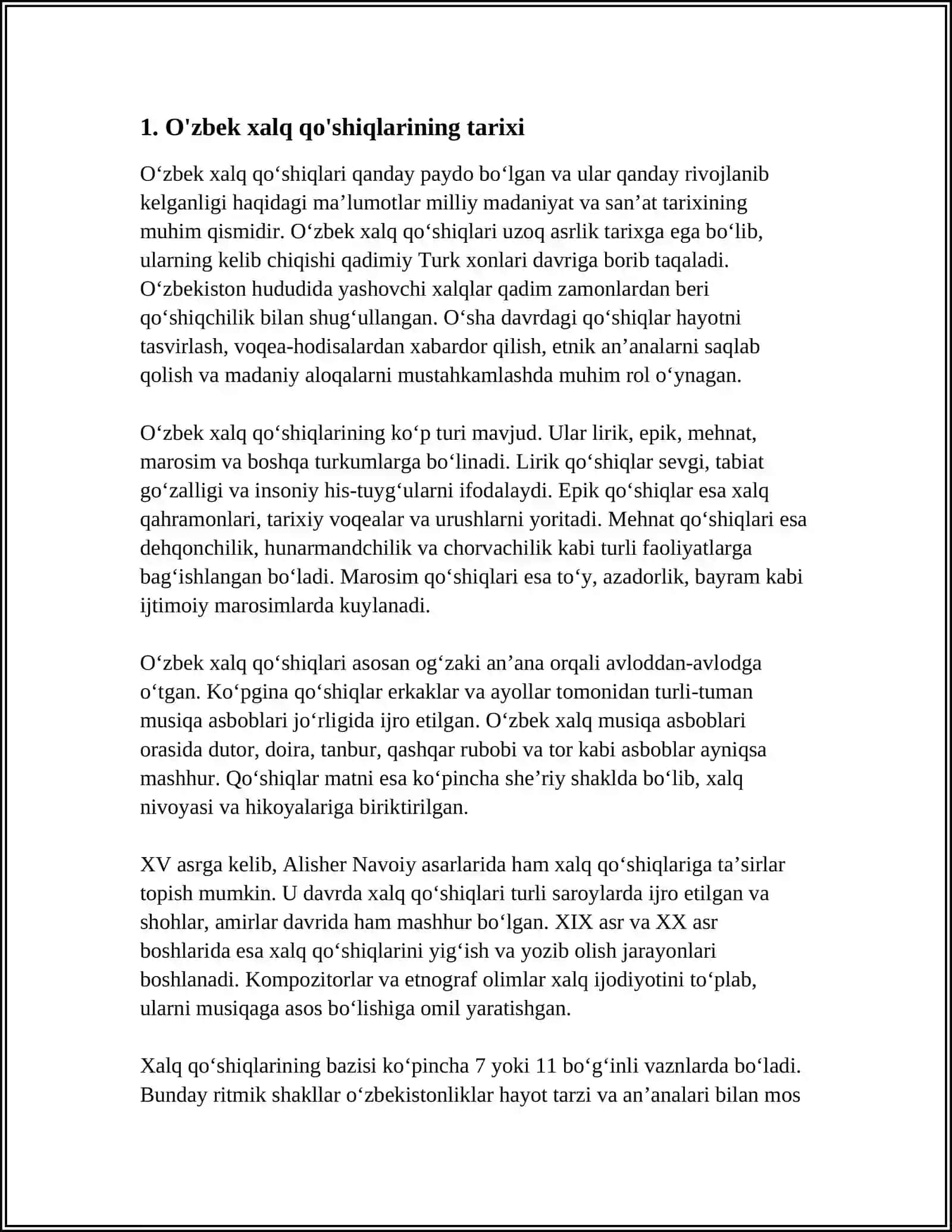 O'zbek Xalq Qo'shiqlari 3