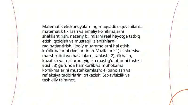 Matematik ekskursiyalar tashkil etish metodikasi 3