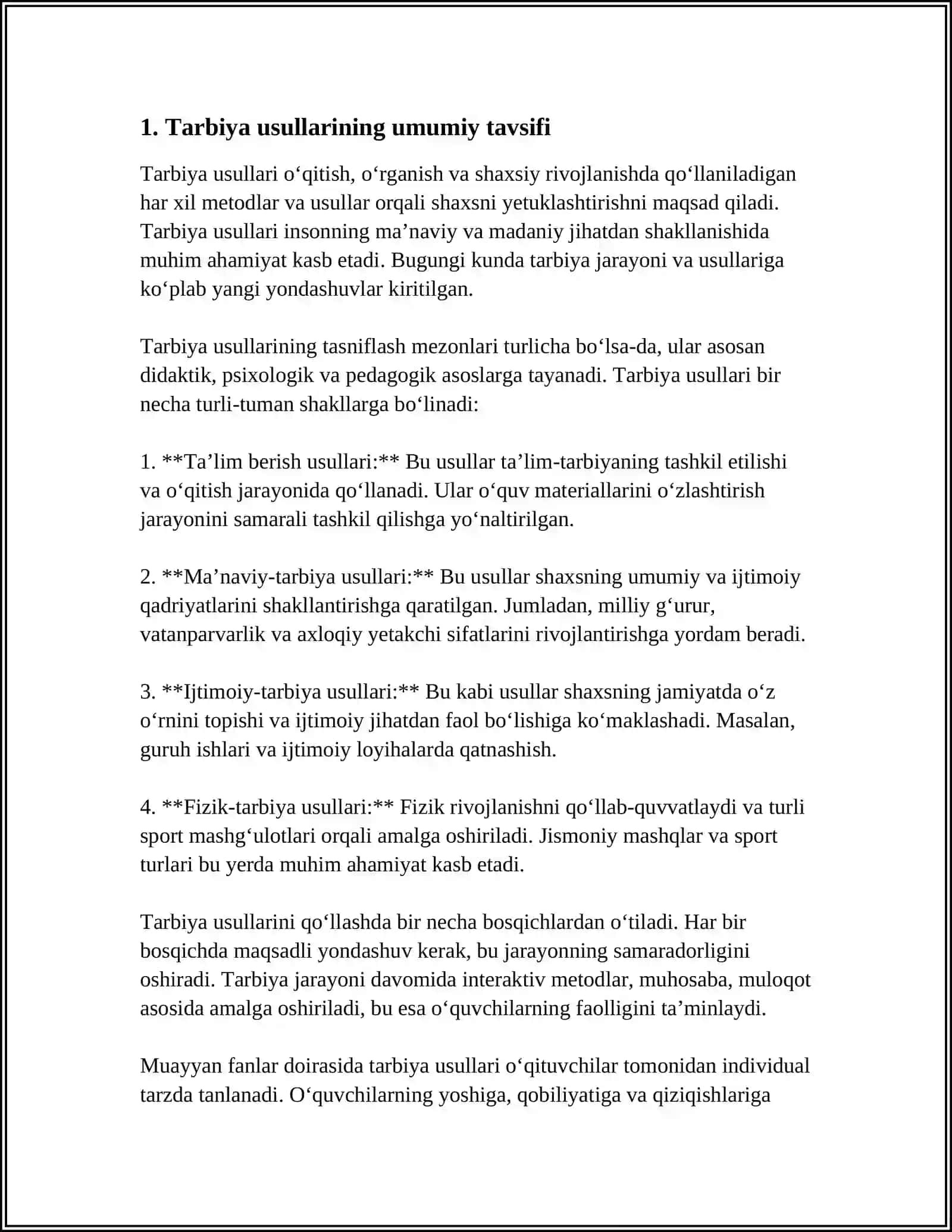 TARBIYA USULLARI 3