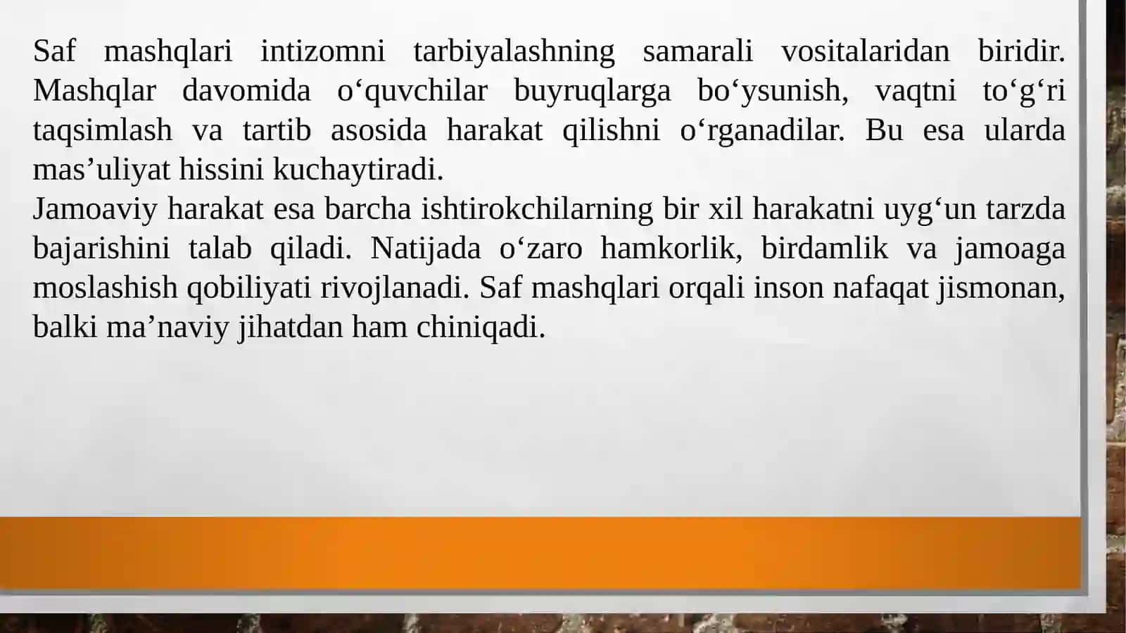 SAF MASHQLARI 3