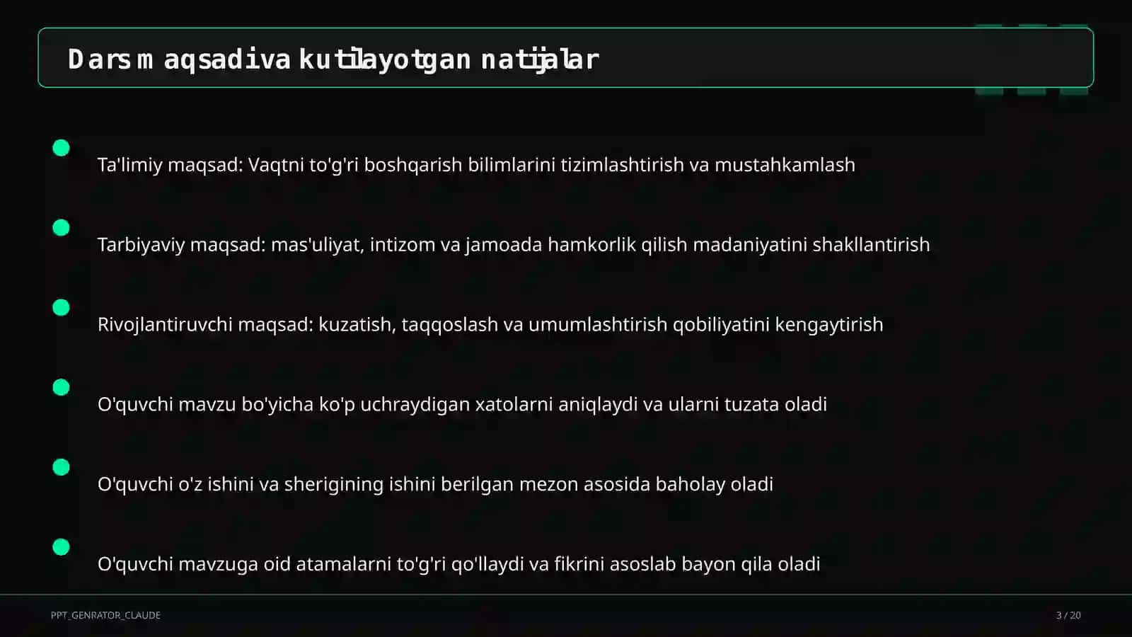 Vaqtni to'g'ri boshqarish 3